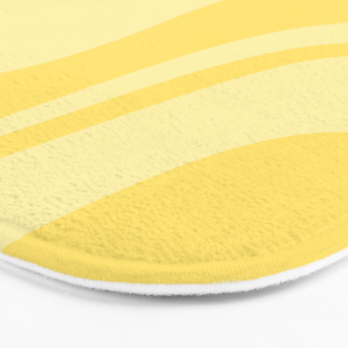 Retro Liquid Swirl Contemporary Abstract Pattern 2 in Double Butter Yellow Bath Mat Gallery Image 3
