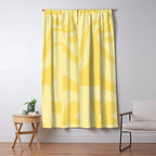 Retro Liquid Swirl Contemporary Abstract Pattern 2 in Double Butter Yellow Window Curtain Gallery Image 5