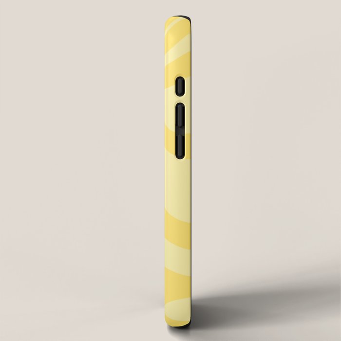 Retro Liquid Swirl Contemporary Abstract Pattern 2 in Double Butter Yellow iPhone Case Gallery Image 2