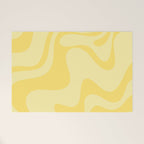 Retro Liquid Swirl Contemporary Abstract Pattern 2 in Double Butter Yellow Welcome Mat Gallery Image 1