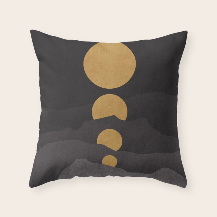 Rise of the golden moon Throw Pillow Gallery Image 6