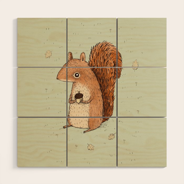 Sarah the Squirrel Wood Wall Art Gallery Image 1