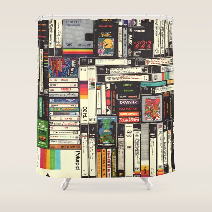 Cassettes, VHS and Video Games Shower Curtain Gallery Image 1