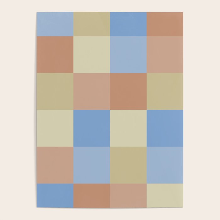 Bold Muted Checks Pattern - Large VII Poster Gallery Image 4
