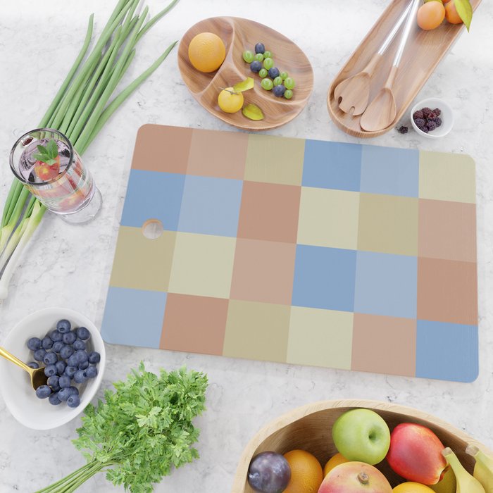 Bold Muted Checks Pattern - Large VII Cutting Board Gallery Image 2