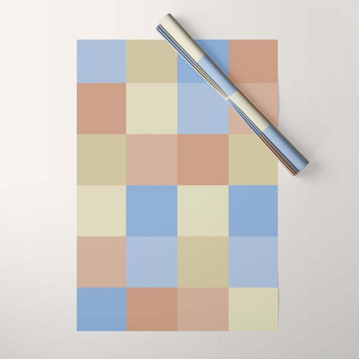 Bold Muted Checks Pattern - Large VII Wrapping Paper Gallery Image 1