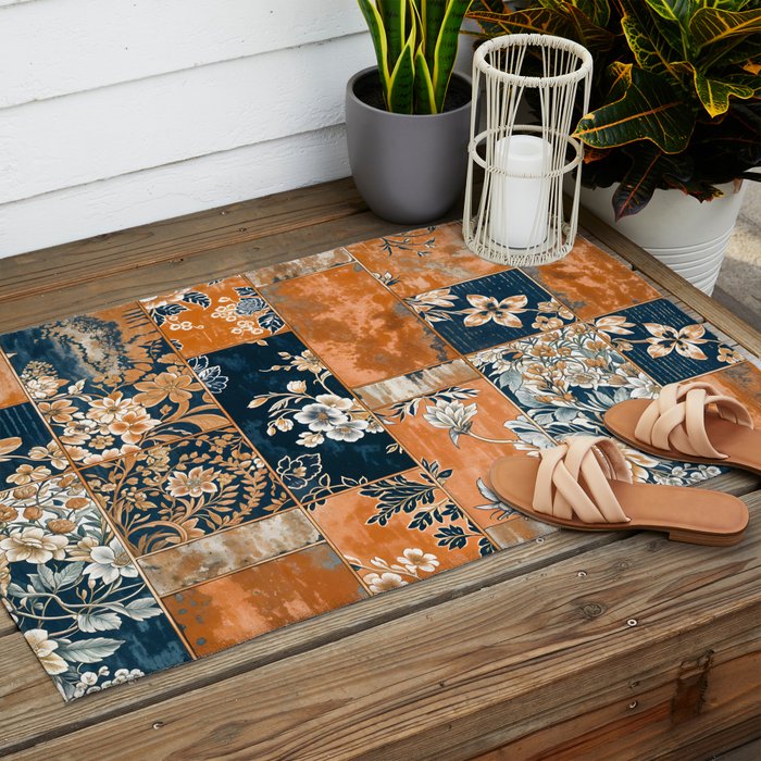 Floral Patches of Yesteryear Outdoor Rug Gallery Image 2