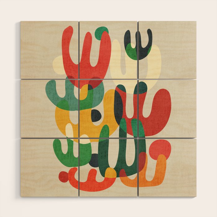 Cactus Wood Wall Art Gallery Image 1