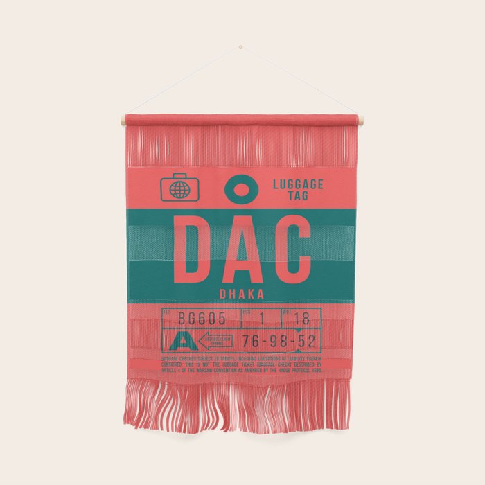 Luggage Tag B - DAC Dhaka Bangladesh Wall Hanging Gallery Image 1