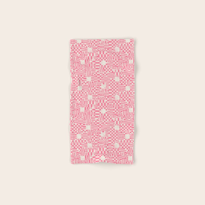Checkered Pink Matrix Bath Towel Gallery Image 1