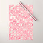 Checkered Pink Matrix Wrapping Paper Gallery Image 1