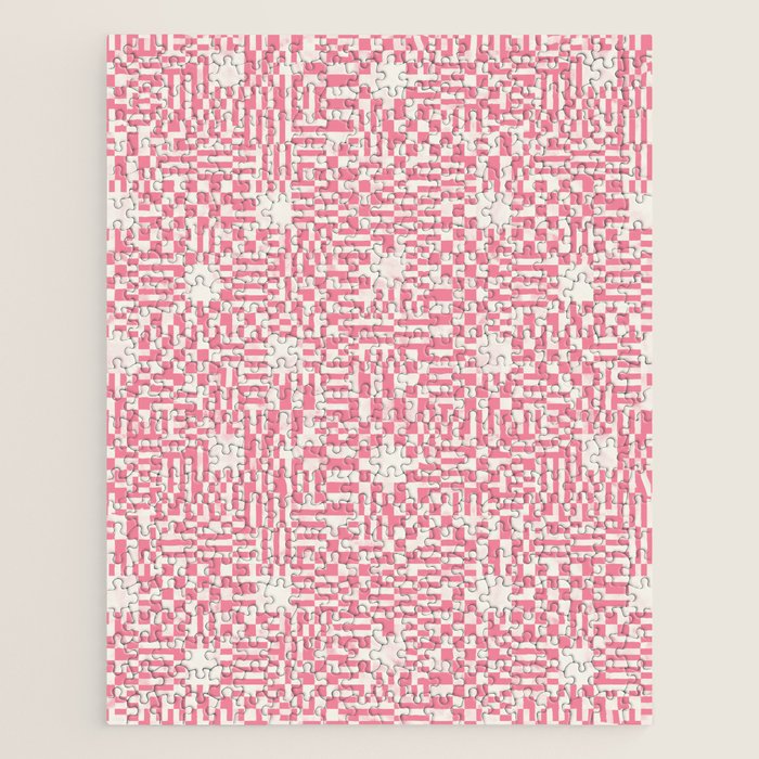 Checkered Pink Matrix Jigsaw Puzzle Gallery Image 1