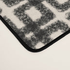 Mid Century Modern Geometric Tile Block Crayon Pattern in Black and Almond Cream Desk Mat Gallery Image 4