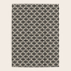 Mid Century Modern Geometric Tile Block Crayon Pattern in Black and Almond Cream Poster Gallery Image 4