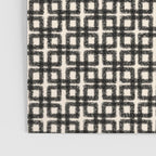 Mid Century Modern Geometric Tile Block Crayon Pattern in Black and Almond Cream Poster Gallery Image 3