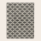 Mid Century Modern Geometric Tile Block Crayon Pattern in Black and Almond Cream Notebook Gallery Image 4