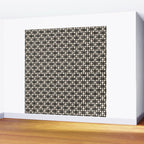 Mid Century Modern Geometric Tile Block Crayon Pattern in Black and Almond Cream Wall Mural Gallery Image 2
