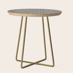 Mid Century Modern Geometric Tile Block Crayon Pattern in Black and Almond Cream Side Table Gallery Image 1