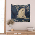 Girl sleeping under magnolia flowers Wall Tapestry Gallery Image 2