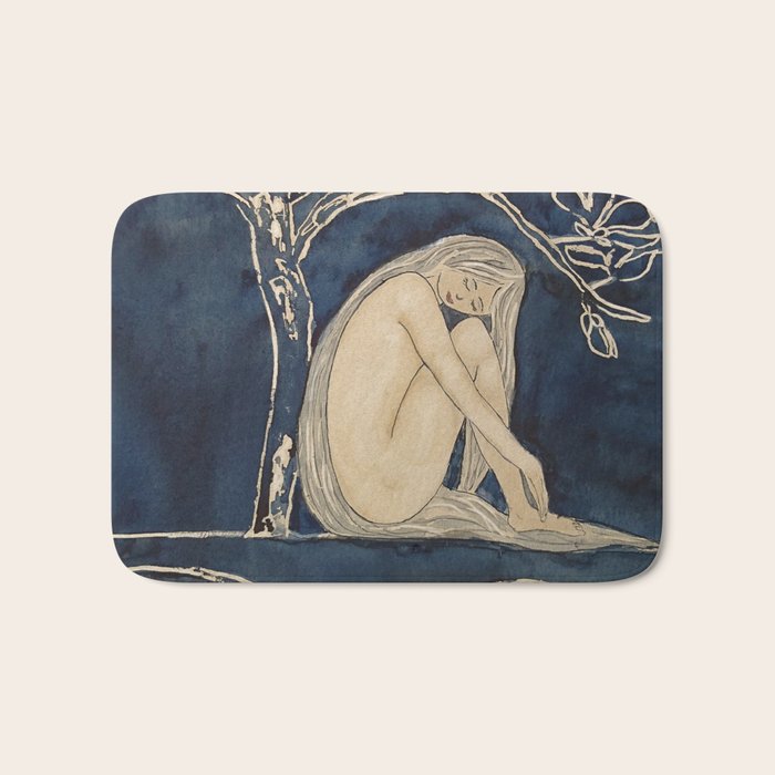 Girl sleeping under magnolia flowers Bath Mat Gallery Image 1