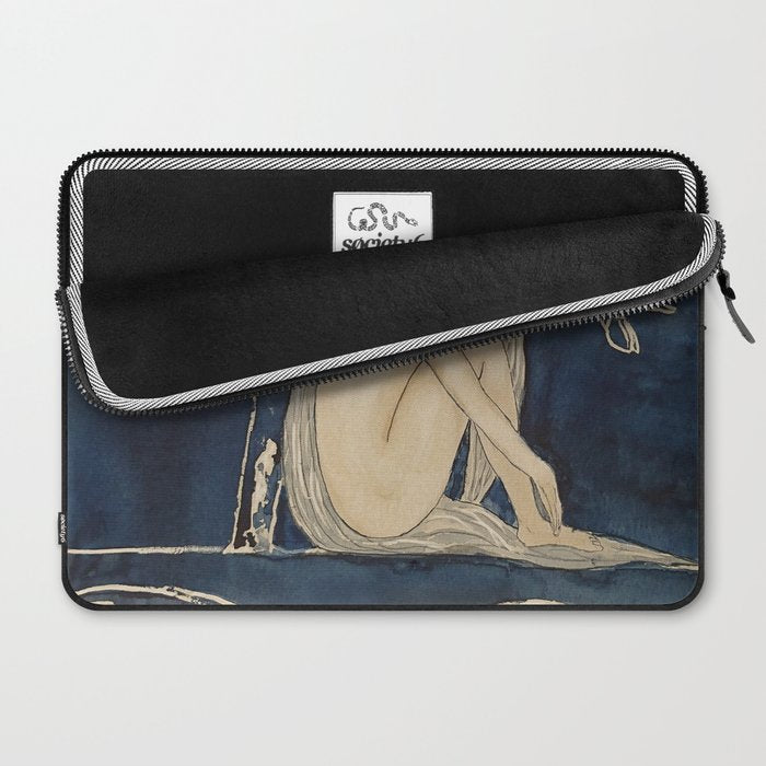 Girl sleeping under magnolia flowers Laptop Sleeve Gallery Image 2