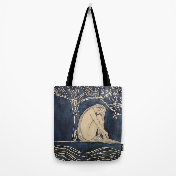 Girl sleeping under magnolia flowers Tote Bag Gallery Image 2