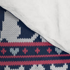 Fair Isle Knitting Doxie Love // navy blue background white and red dachshunds dogs bones paws and hearts Comforter Gallery Image 4