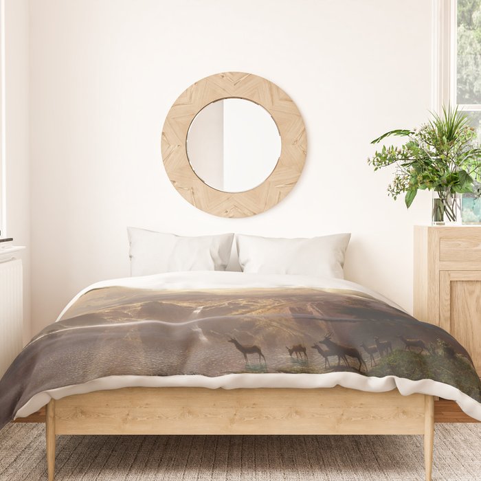 Albert Bierstadt - Among the Sierra Nevada, California Duvet Cover Gallery Image 3