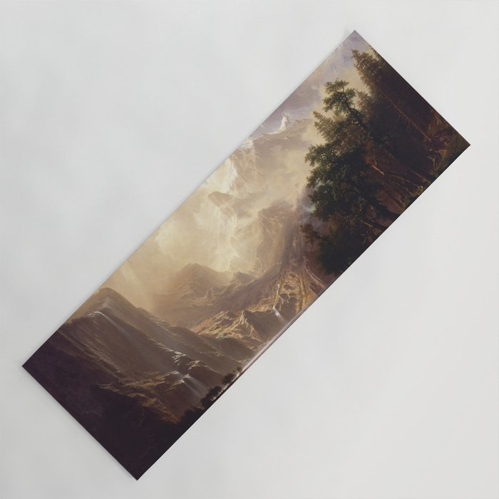 Albert Bierstadt - Among the Sierra Nevada, California Yoga Mat Gallery Image 1