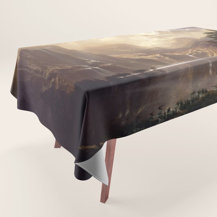 Albert Bierstadt - Among the Sierra Nevada, California Tablecloth Gallery Image 1
