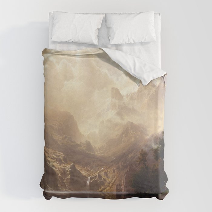 Albert Bierstadt - Among the Sierra Nevada, California Duvet Cover Gallery Image 1