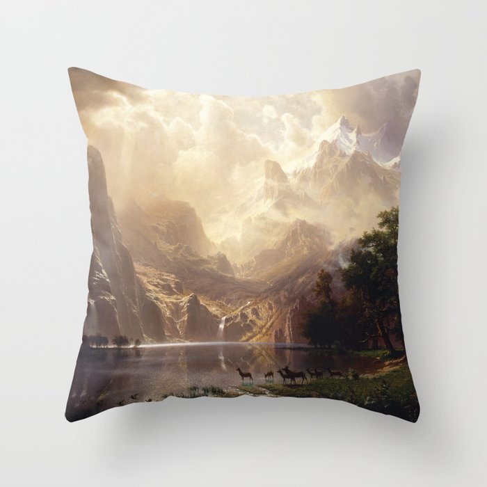 Albert Bierstadt - Among the Sierra Nevada, California Throw Pillow Gallery Image 6