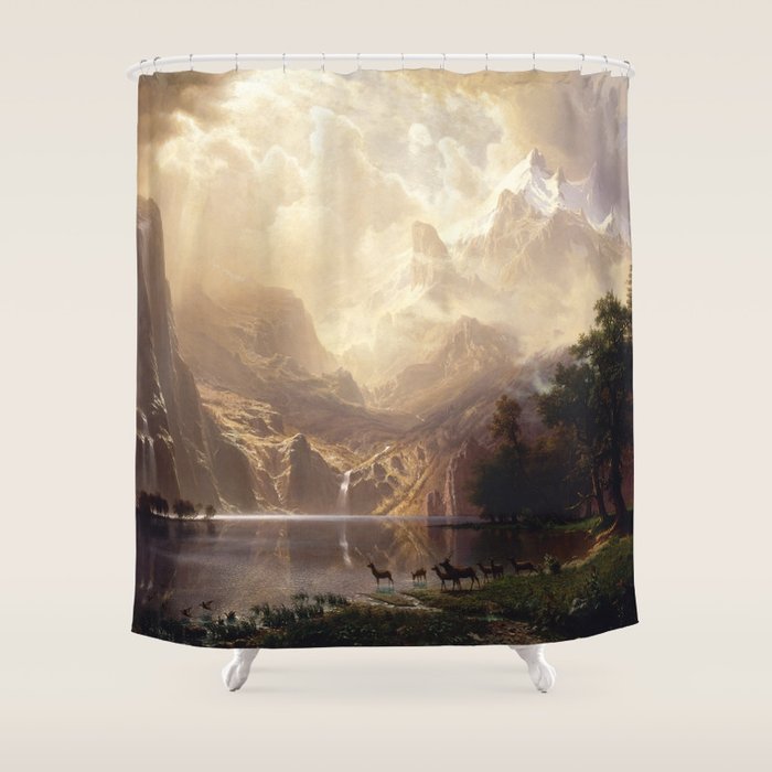 Albert Bierstadt - Among the Sierra Nevada, California Shower Curtain Gallery Image 1