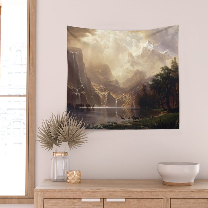 Albert Bierstadt - Among the Sierra Nevada, California Wall Tapestry Gallery Image 2