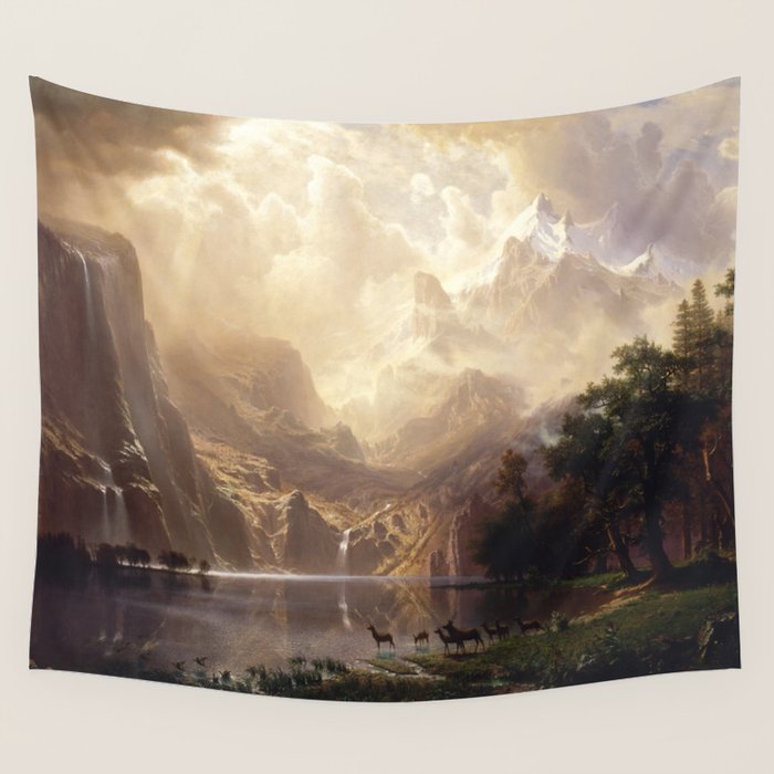 Albert Bierstadt - Among the Sierra Nevada, California Wall Tapestry Gallery Image 4