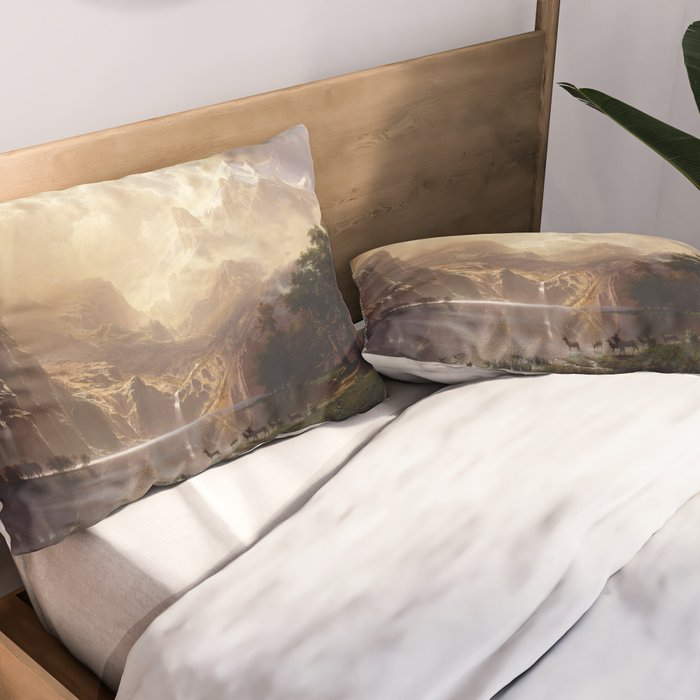 Albert Bierstadt - Among the Sierra Nevada, California Pillow Sham Gallery Image 2