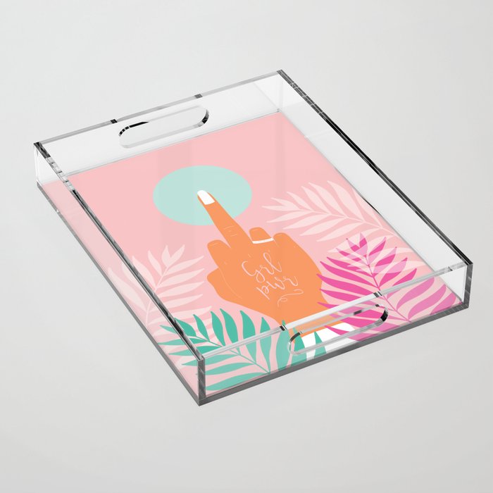 Grl Pwr #girlpower #feminist #society6 Acrylic Tray Gallery Image 1