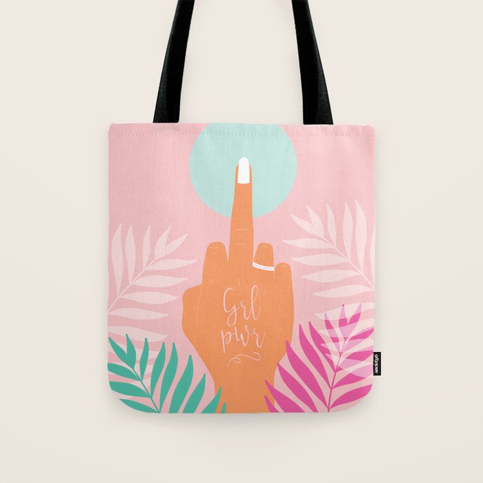 Grl Pwr #girlpower #feminist #society6 Tote Bag Gallery Image 1