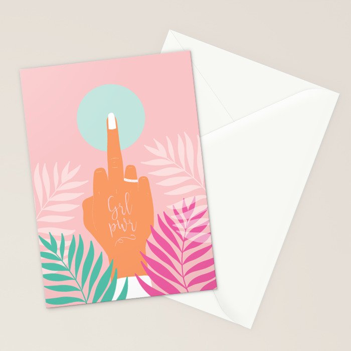 Grl Pwr #girlpower #feminist #society6 Stationery Card Gallery Image 2