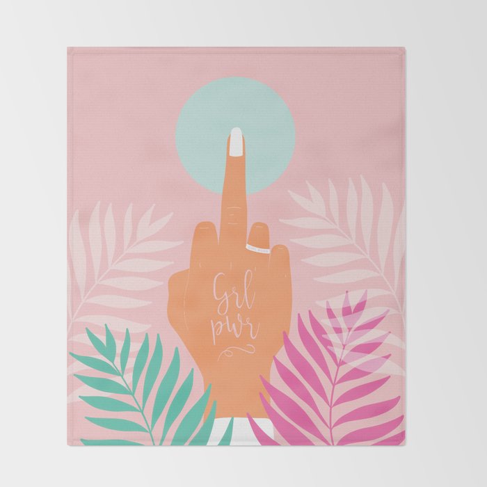 Grl Pwr #girlpower #feminist #society6 Throw Blanket Gallery Image 2