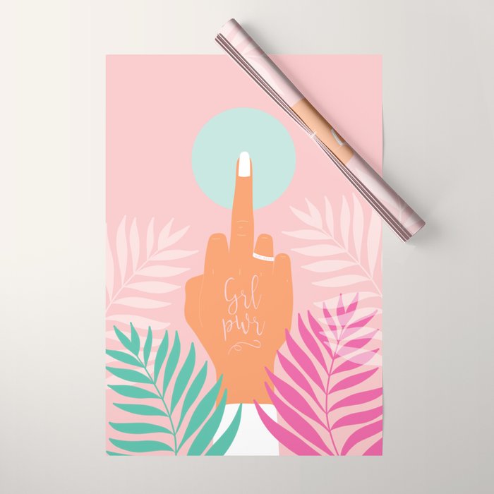 Grl Pwr #girlpower #feminist #society6 Wrapping Paper Gallery Image 1