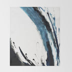 Reykjavik: a pretty and minimal mixed media piece in black, white, and blue Throw Blanket Gallery Image 2