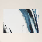 Reykjavik: a pretty and minimal mixed media piece in black, white, and blue Welcome Mat Gallery Image 1