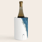 Reykjavik: a pretty and minimal mixed media piece in black, white, and blue Wine Chiller Gallery Image 1