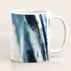Reykjavik: a pretty and minimal mixed media piece in black, white, and blue Coffee Mug Gallery Image 1