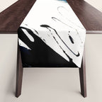 Reykjavik: a pretty and minimal mixed media piece in black, white, and blue Table Runner Gallery Image 1