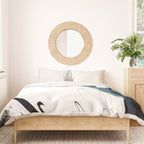 Reykjavik: a pretty and minimal mixed media piece in black, white, and blue Duvet Cover Gallery Image 3