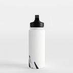 Reykjavik: a pretty and minimal mixed media piece in black, white, and blue Water Bottle Gallery Image 3