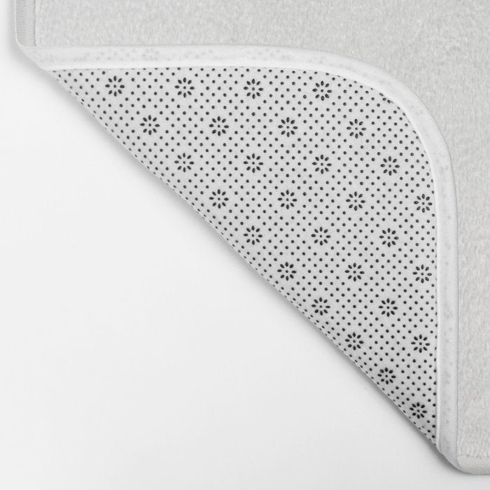 Reykjavik: a pretty and minimal mixed media piece in black, white, and blue Bath Mat Gallery Image 2