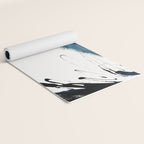 Reykjavik: a pretty and minimal mixed media piece in black, white, and blue Yoga Mat Gallery Image 2